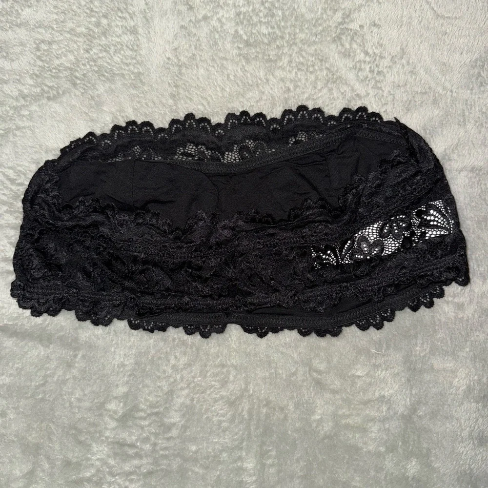 Black Lace Bandeau Top